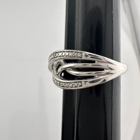 Beautiful Braided Strands Ring with Diamond Accent Size 7 - Picture 13 of 16